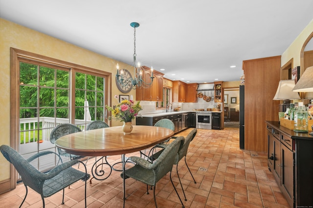 6 Galilee Way, Newtown, CT 06470 - dining area featuring a chandelier and recessed lighting
