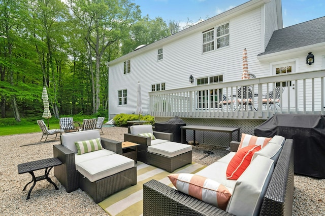 6 Galilee Way, Newtown, CT 06470 - view of patio featuring an outdoor living space and a wooden deck