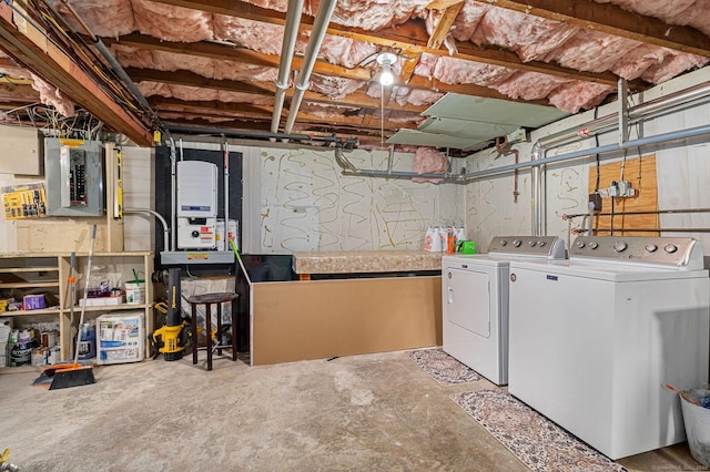 173 Columbia St, New Britain, CT 06052 - laundry room with washer and clothes dryer and electric panel