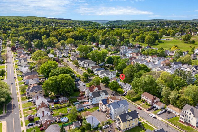 173 Columbia St, New Britain, CT 06052 - aerial view of property and surrounding area featuring nearby suburban area
