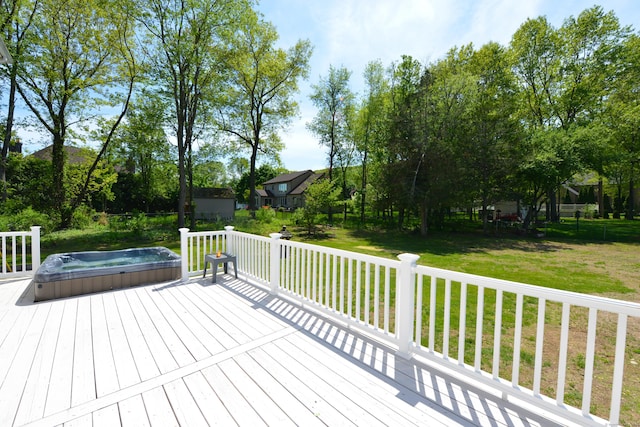 deck featuring a yard