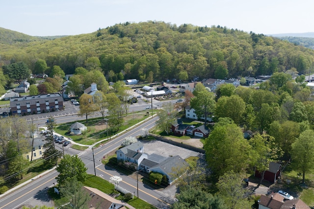aerial overview of property's location with a forest