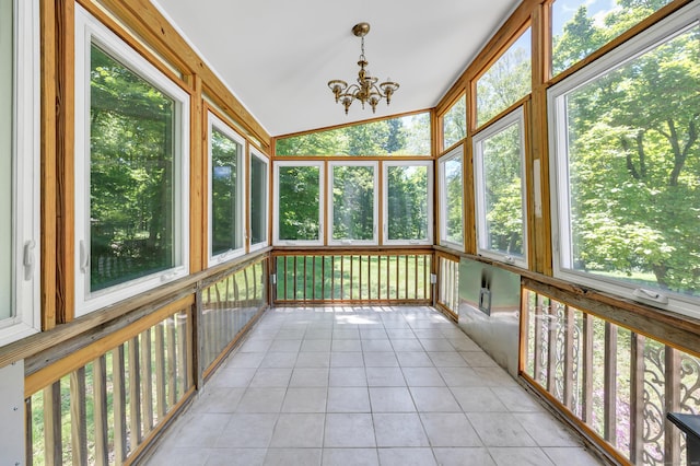 13 Hoyt Rd, Bethel, CT 06801 - unfurnished sunroom with a chandelier