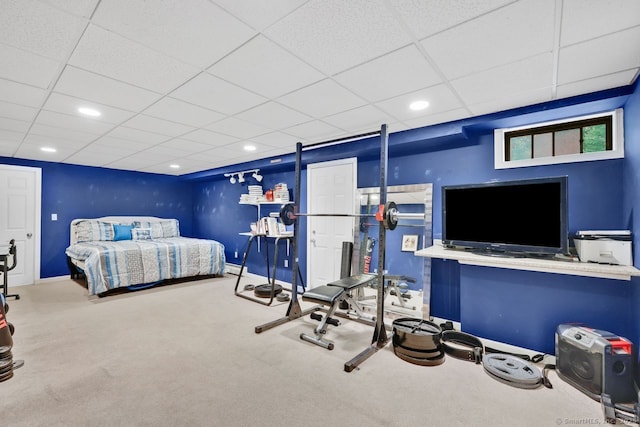 9 Pheasant Run, Granby, CT 06060 - carpeted bedroom featuring a paneled ceiling, recessed lighting, and baseboards