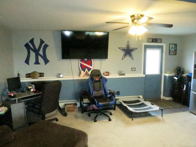 23 Hell Hollow Rd, Sterling, CT 06384 - carpeted home office featuring a ceiling fan