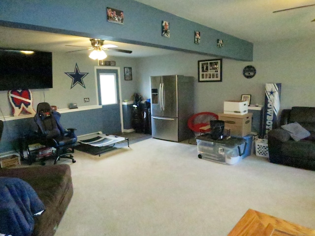23 Hell Hollow Rd, Sterling, CT 06384 - carpeted living area with a ceiling fan