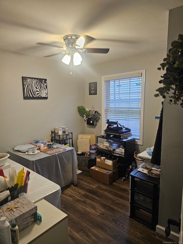 23 Hell Hollow Rd, Sterling, CT 06384 - home office with wood finished floors and ceiling fan