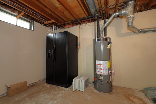 utility room with water heater