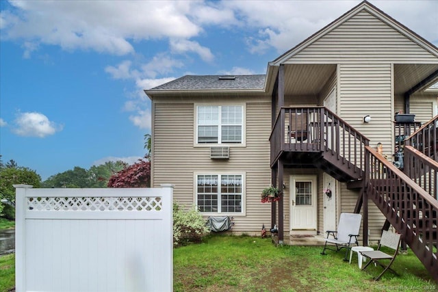 40 Glen Ridge Ct Unit 40, New Milford, CT 06776 - rear view of house with stairway and a wooden deck