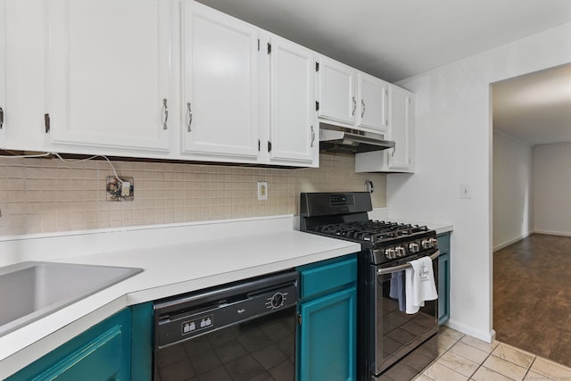 404 Cedar Hollow Dr Unit 404, Rocky Hill, CT 06067 - kitchen featuring gas range, under cabinet range hood, black dishwasher, white cabinetry, and light countertops