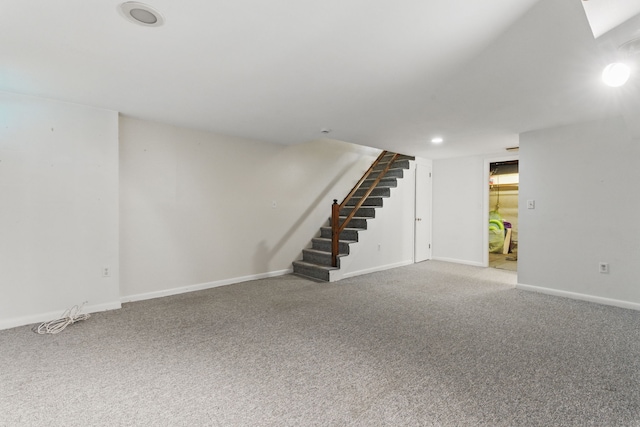 404 Cedar Hollow Dr Unit 404, Rocky Hill, CT 06067 - finished below grade area with stairs, carpet, baseboards, and recessed lighting