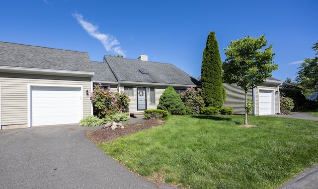 21 Cannon Ridge Dr Unit 21, Watertown, CT 06795 - view of front of property with a front lawn, a chimney, and a shingled roof