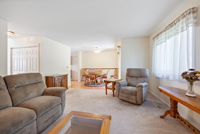 21 Cannon Ridge Dr Unit 21, Watertown, CT 06795 - carpeted living area with ceiling fan