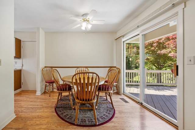21 Cannon Ridge Dr Unit 21, Watertown, CT 06795 - dining room with light wood-style floors, ceiling fan, and baseboards
