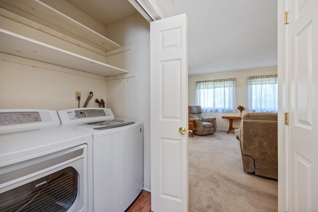 21 Cannon Ridge Dr Unit 21, Watertown, CT 06795 - laundry area with washer and clothes dryer and light colored carpet