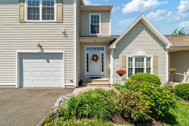 traditional-style house featuring a garage and driveway