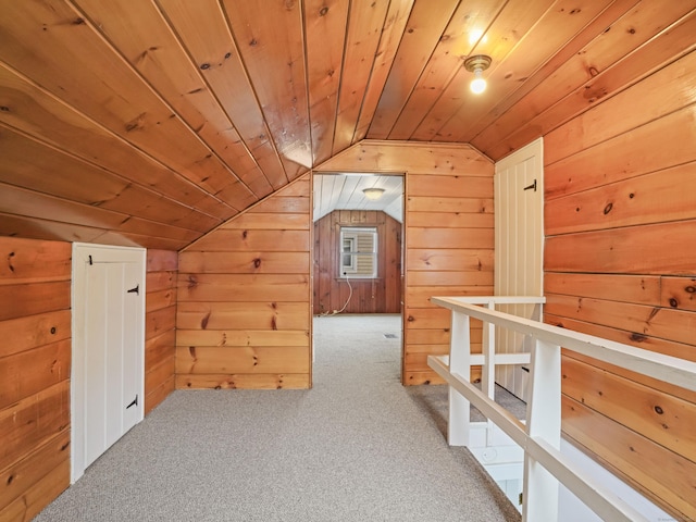 31 Emerson St, Norwalk, CT 06855 - bonus room featuring carpet flooring, lofted ceiling, wood ceiling, and wood walls