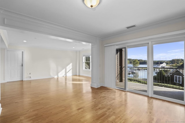 16 Hayestown Rd Unit C204, Danbury, CT 06811 - spare room featuring wood finished floors, crown molding, and a water view