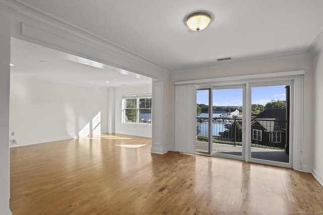 16 Hayestown Rd Unit C204, Danbury, CT 06811 - unfurnished room featuring crown molding, wood finished floors, and a water view