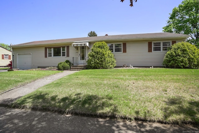 90 Russell Rd, Stratford, CT 06614 - ranch-style house with a garage and a front yard