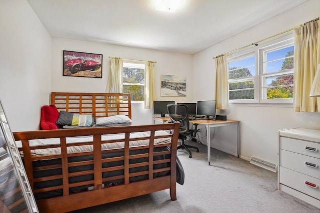 90 Russell Rd, Stratford, CT 06614 - bedroom with light carpet, an office area, and baseboards