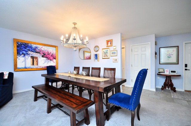 5 Spyglass Dr Unit 5, Avon, CT 06001 - dining room with a chandelier, light carpet, and baseboards