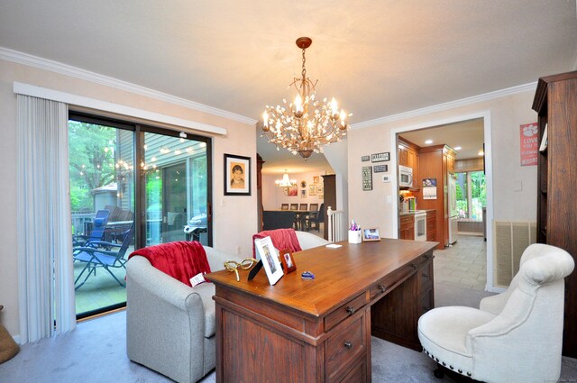 5 Spyglass Dr Unit 5, Avon, CT 06001 - office featuring a chandelier and crown molding