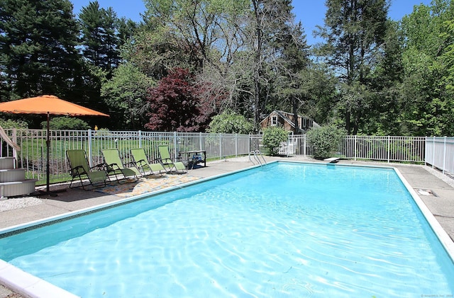113 Codfish Hill Rd, Bethel, CT 06801 - view of pool featuring fence and view of wooded area