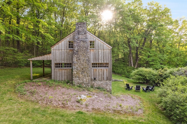 336 Old Branchville Rd, Ridgefield, CT 06877 - view of barn featuring a view of trees and a yard