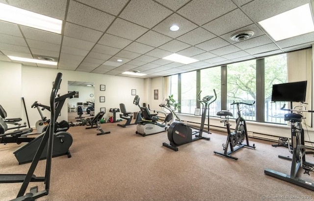 3200 Park Ave Unit 10A2, Bridgeport, CT 06604 - gym featuring a paneled ceiling