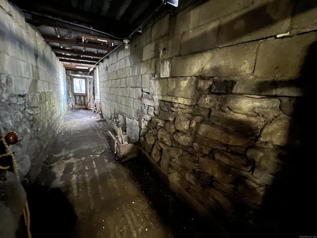 343 Lebanon Ave, Lebanon, CT 06249 - hall with concrete block wall