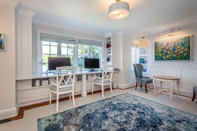 55 Lake Dr S, New Fairfield, CT 06812 - home office with crown molding, baseboards, and built in study area