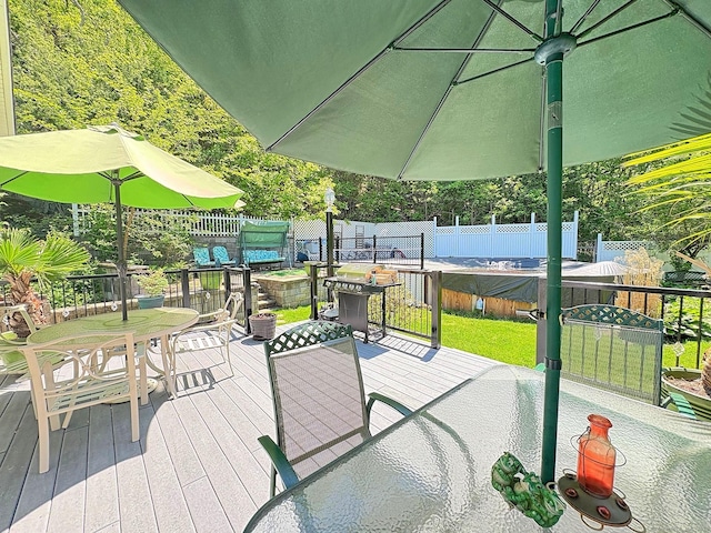 5 Yochers Ln, Derby, CT 06418 - wooden deck with a fenced backyard