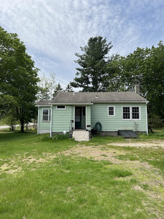 1092 Plainfield Pike, Sterling, CT 06373 - rear view of property with a lawn and a chimney
