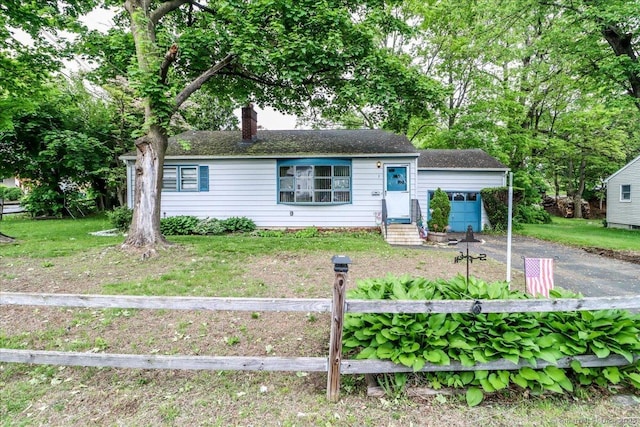 1 Triangle Ter, Danbury, CT 06810 - ranch-style house with a chimney, a front yard, and entry steps