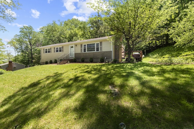 27 Scudder Rd, Newtown, CT 06470 - view of front of house with a front yard