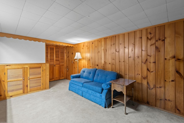 27 Scudder Rd, Newtown, CT 06470 - sitting room featuring carpet flooring and wood walls