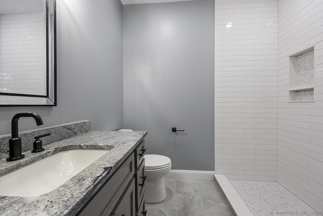 210 Munson Rd Unit 3-C, Wolcott, CT 06716 - full bath featuring marble look tiles, vanity, and tiled shower