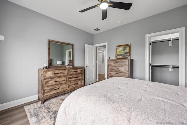 210 Munson Rd Unit 3-C, Wolcott, CT 06716 - bedroom with wood finished floors, a closet, and a ceiling fan