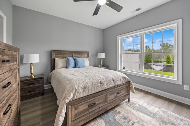 210 Munson Rd Unit 3-C, Wolcott, CT 06716 - bedroom featuring dark wood-type flooring and ceiling fan