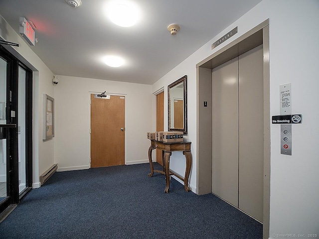 500 Prospect St Apt 3G, New Haven, CT 06511 - hall with elevator, carpet flooring, and baseboards