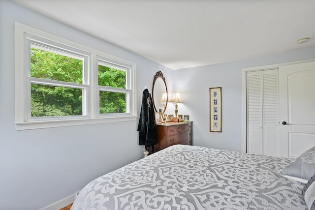 bedroom featuring a closet