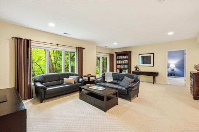 39 Gatewood Unit 39, Avon, CT 06001 - living room featuring light carpet, recessed lighting, and baseboards