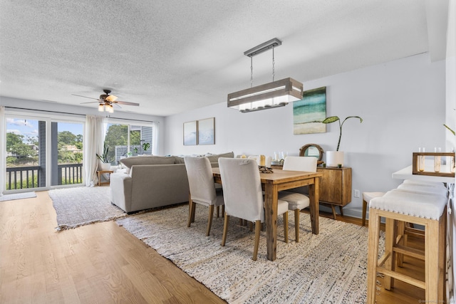 2 Mansfield Grove Rd Apt 166, East Haven, CT 06512 - dining room with wood finished floors, a textured ceiling, and a ceiling fan