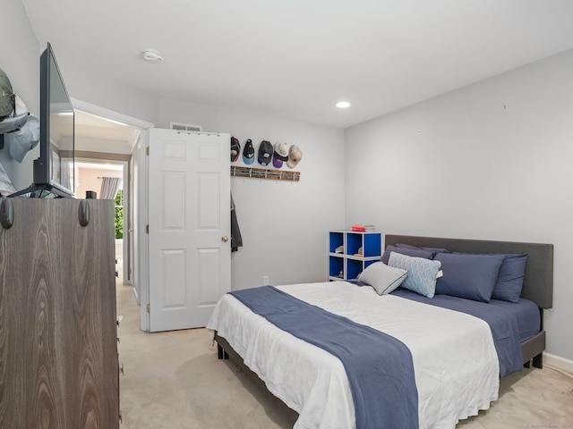 10 Wilton Hunt Rd, Wilton, CT 06897 - bedroom with light colored carpet, recessed lighting, and baseboards