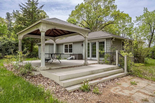 179 Parker Rd, Somers, CT 06071 - wooden terrace featuring a gazebo and a patio area