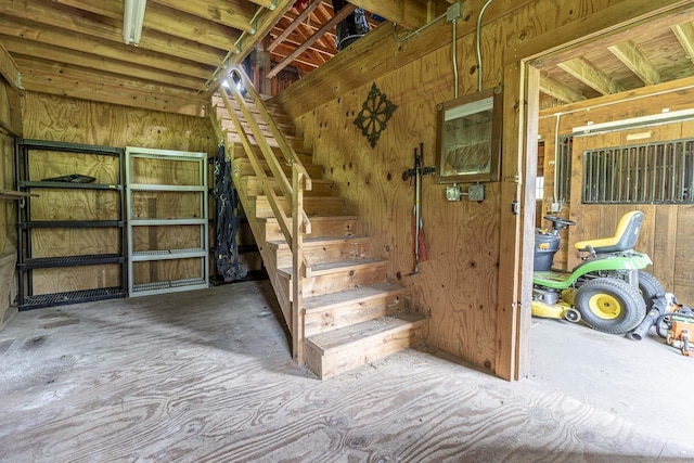 179 Parker Rd, Somers, CT 06071 - stairs featuring wood walls