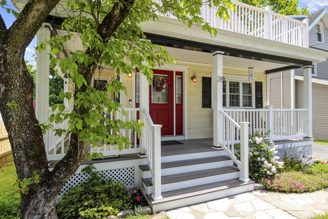 28 Edmund St, Stratford, CT 06614 - doorway to property with a porch