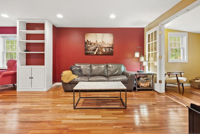 28 Edmund St, Stratford, CT 06614 - living area featuring light wood-type flooring and recessed lighting