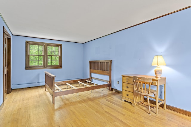 8 Michael Rd, Simsbury, CT 06070 - bedroom featuring a baseboard radiator, hardwood / wood-style flooring, and baseboards